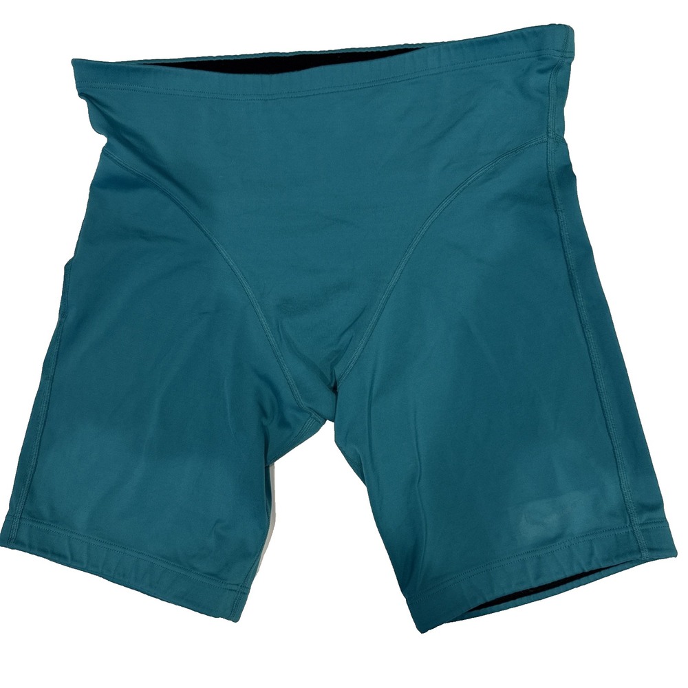 Nike Vintage Men Compression Shorts Turquoise Blue Athletic Spandex Logo - XL